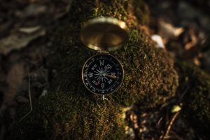 Compass on Mossy Rock