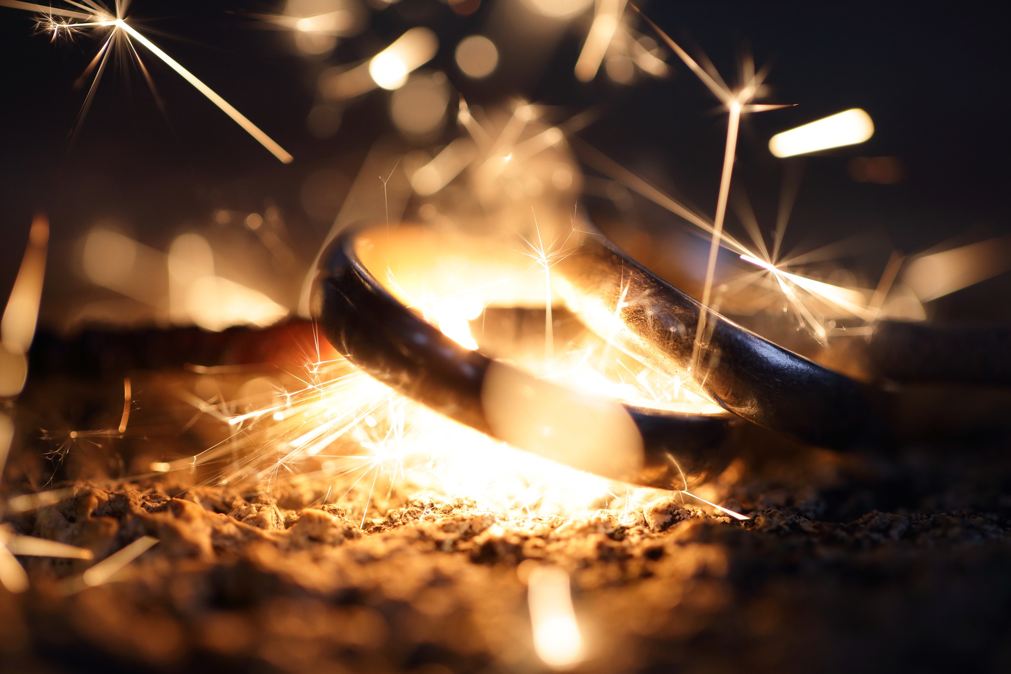 refined gold with sparks